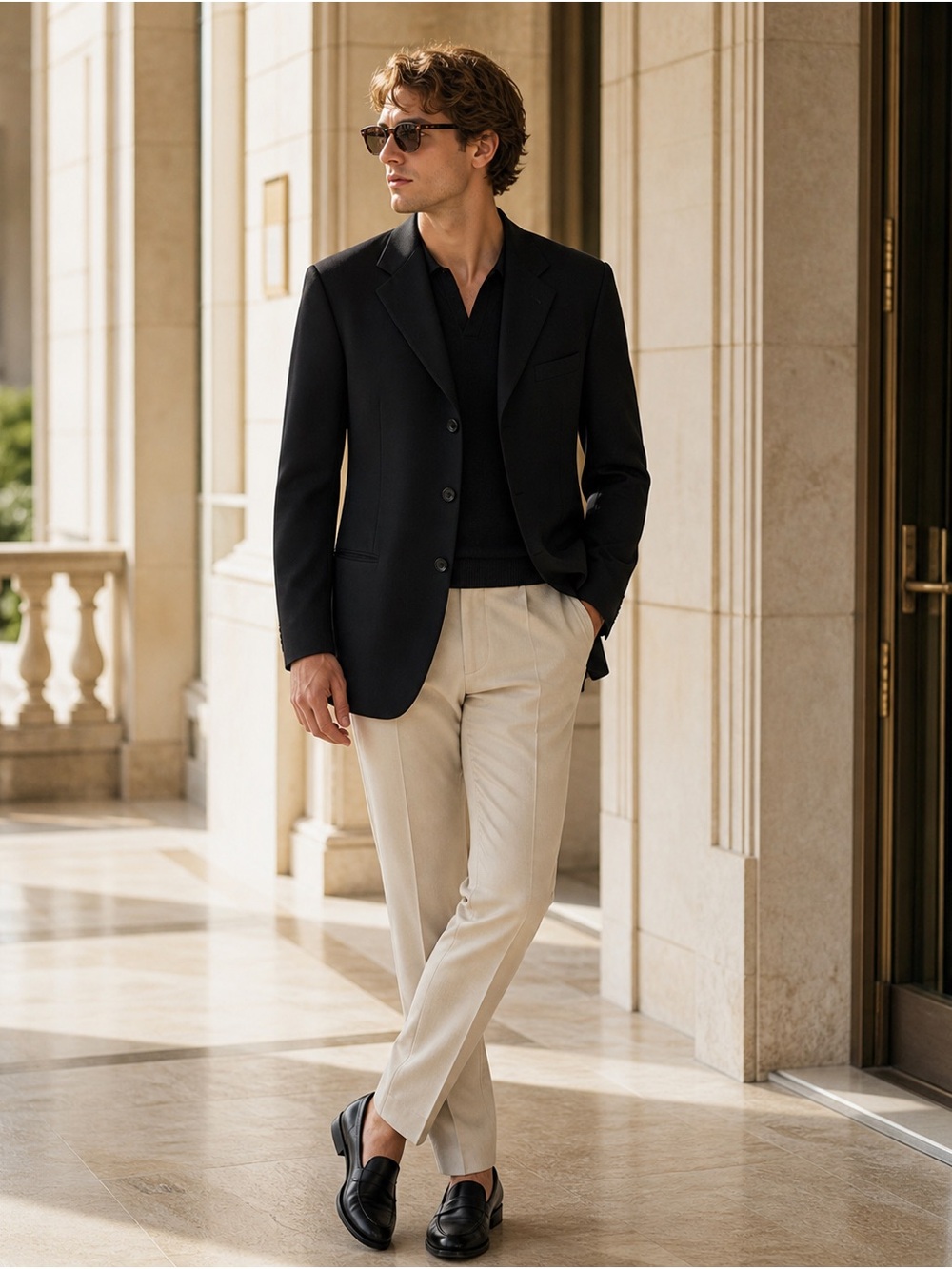 Armani Collezioni Saks Fifth Avenue Black Virgin Wool Blazer | Made in Italy